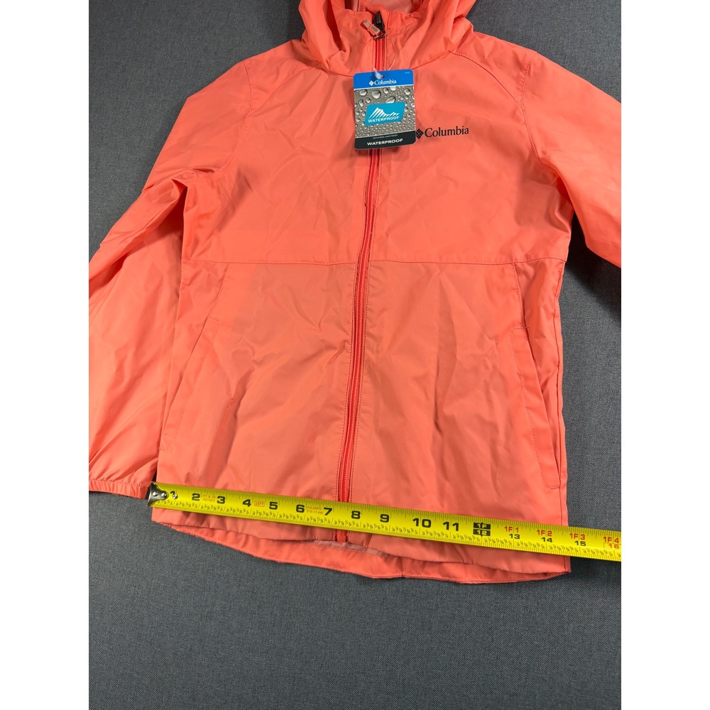 Columbia Kids Switchback Rain Jacket Peach Coral Waterproof Hooded Small 7/8 - Picture 6 of 6